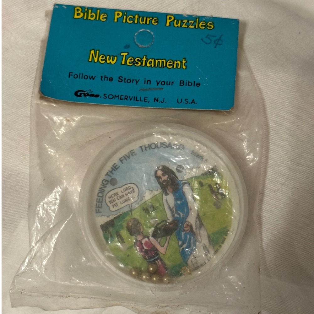 Vintage Bible Picture Puzzle New Testament Ball Maze Game Hong‎ Kong Sealed